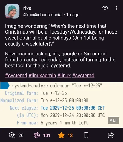 systemd Finds Christmas Tuesday