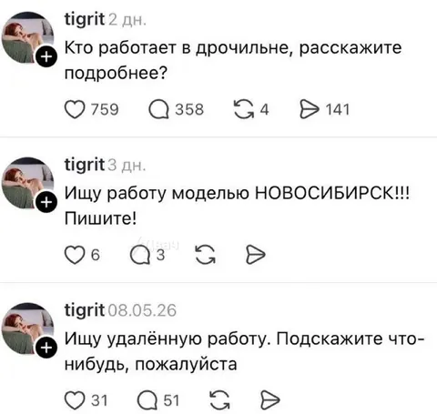 Поиск работы в дрочильне