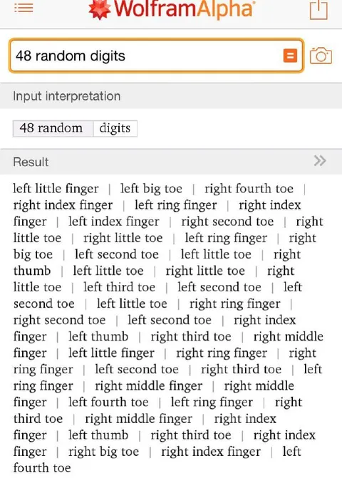 WolframAlpha Random Body Parts