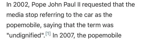 Pope John Paul II and the Popemobile