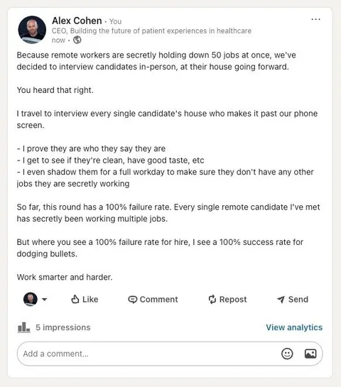 Remote Worker Home Interview