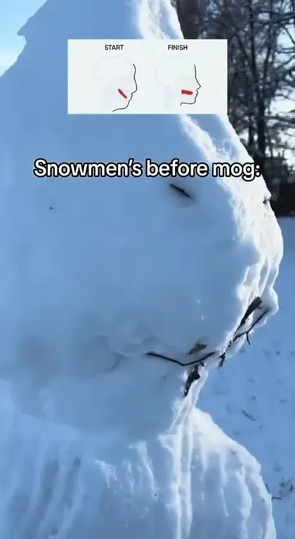 Snowmen Before and After Mogging