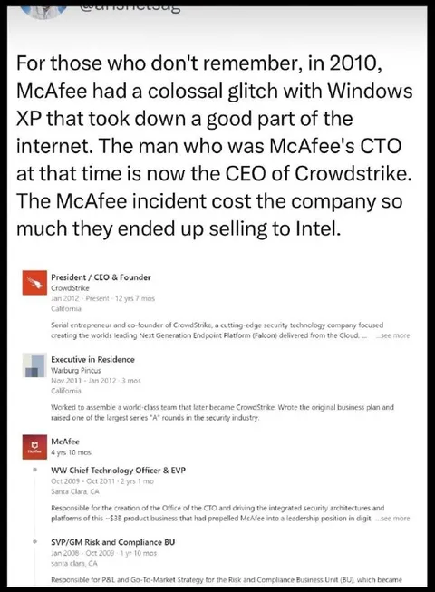 McAfee CTO Becomes CrowdStrike CEO