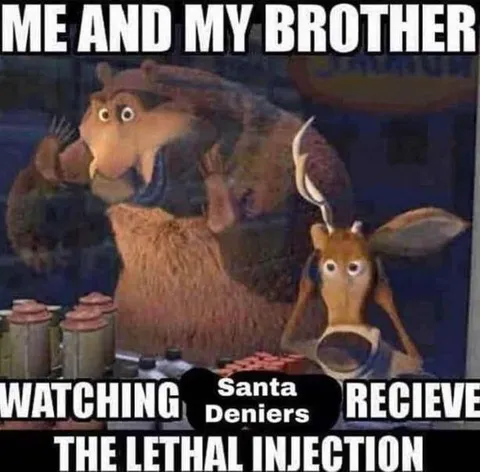 Me and My Brother Watching Santa Deniers