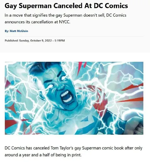 Gay Superman Comic Canceled