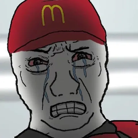 Плачущий вояк в кепке McDonald's