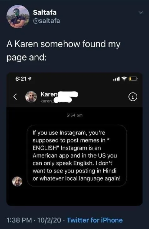 Karen Demands English Memes