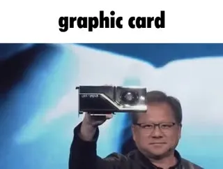 Jensen Huang Shows a Graphics Card