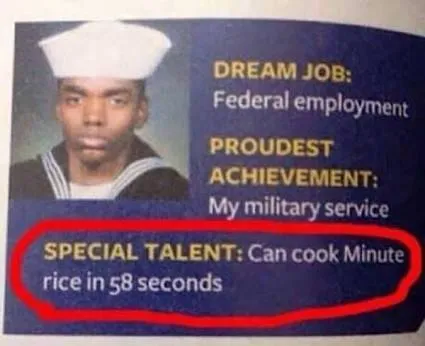 Minute Rice Military Resume