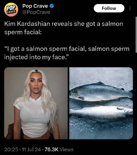Kim Kardashian Salmon Sperm Facial