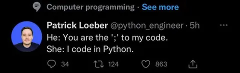 Python Code Semicolon Joke