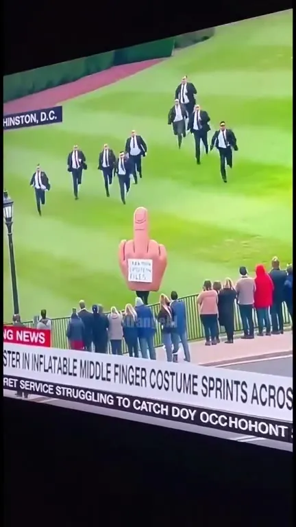 Inflatable Middle Finger Escapes Secret Service