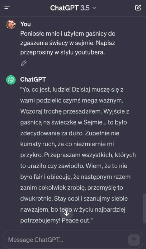 Przeprosiny w stylu youtubera