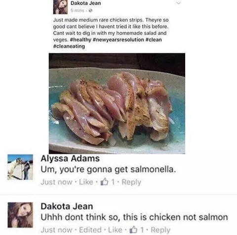 Chicken Strips or Raw Salmon