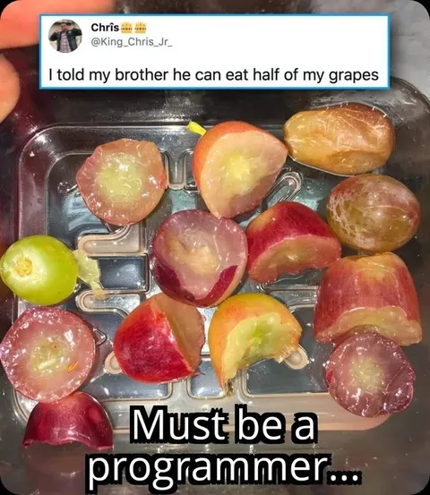 Programmer Cuts Grapes in Half