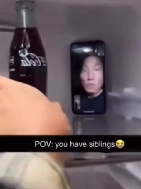 Sibling Hiding in the Fridge