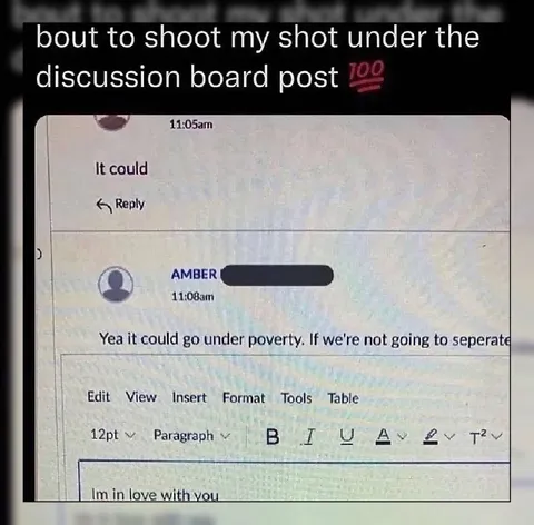 Shooting My Shot in the Discussion Board