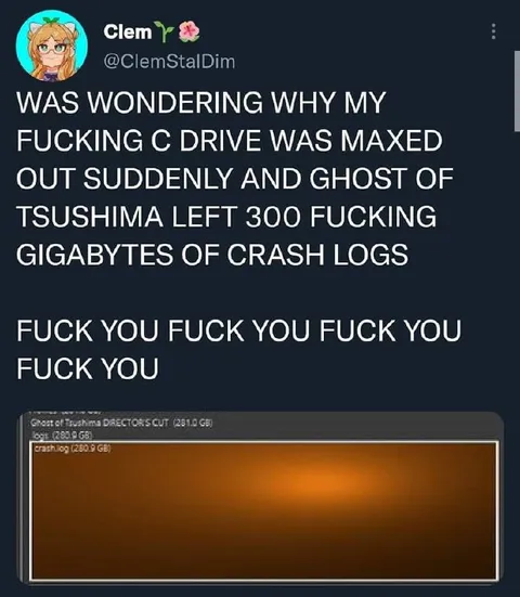 Ghost of Tsushima Crash Logs