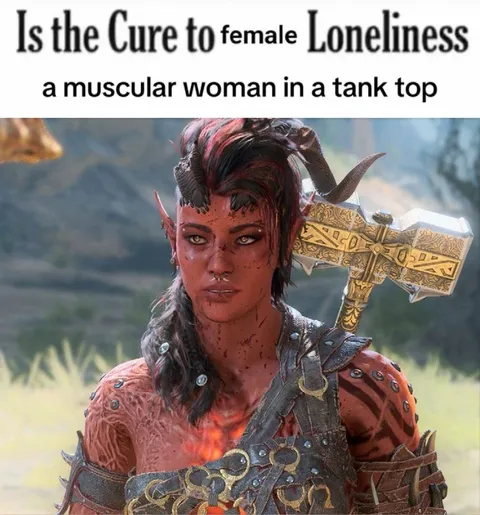 Muscular Woman Cures Loneliness