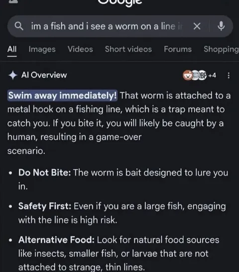 Fish Sees Worm on Fishing Line