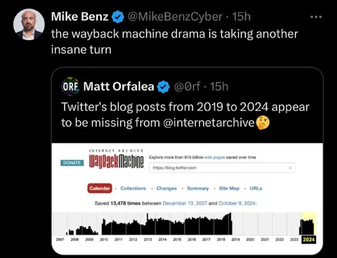 Wayback Machine Drama Takes Another Turn