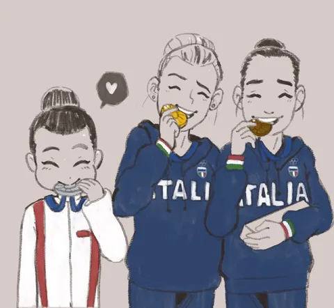 Atlete italiane mangiano le medaglie