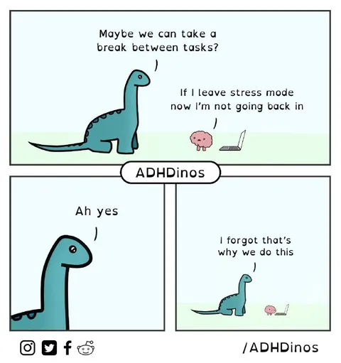 ADHD Dinosaur Stress Mode
