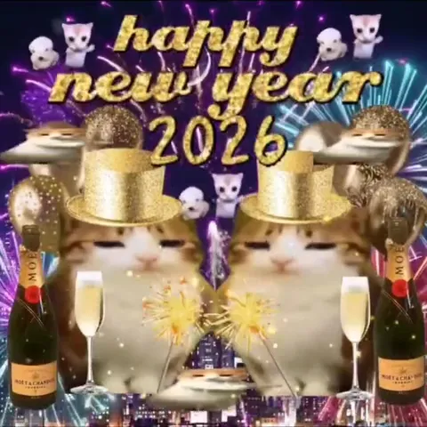 Happy New Year 2026 Cats