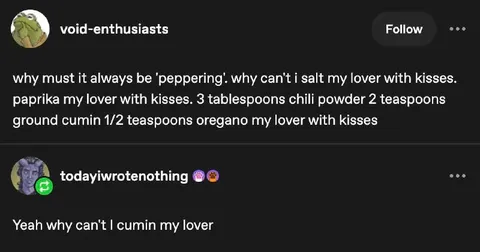 Seasoning Lover With Kisses