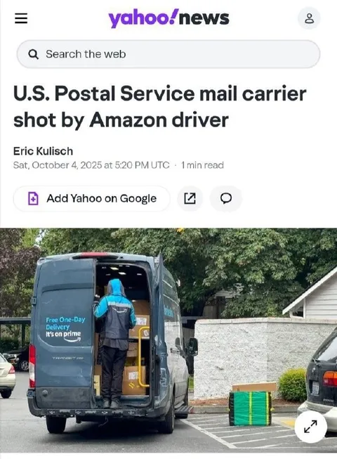 Amazon Driver Shoots Mail Carrier