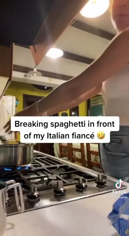 Italian fiancé sees broken spaghetti