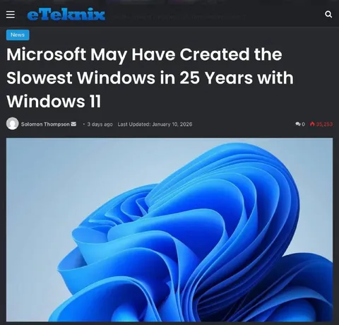 Slowest Windows in 25 Years