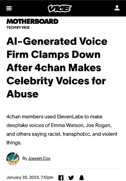 AI Voice Abuse News Screenshot