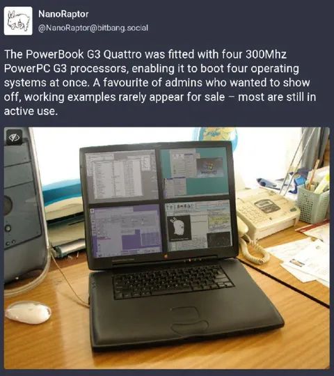 PowerBook G3 Quattro Four Operating Systems