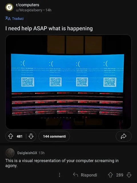 Computer Screaming in Agony