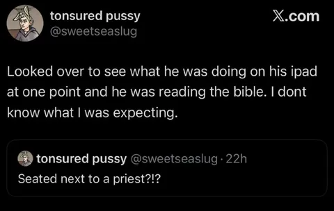 Seated Next to a Priest