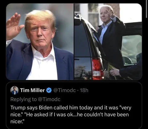 Trump Says Biden Was Nice