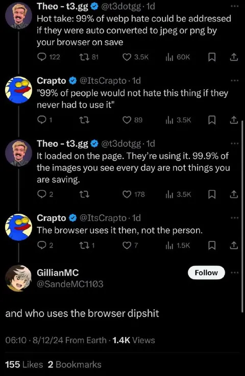 Browser WebP JPEG Argument