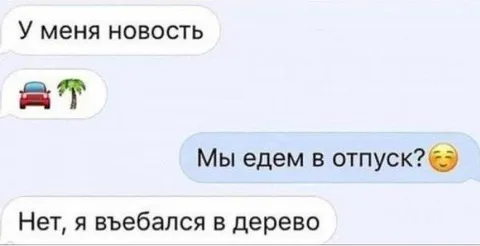 Новость про отпуск и дерево