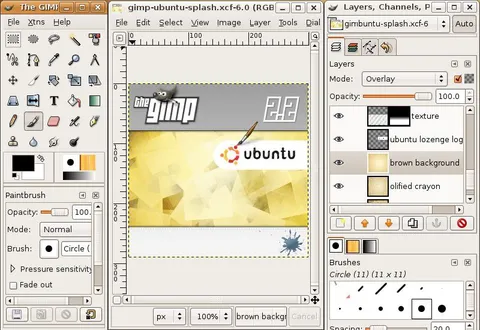 The GIMP Ubuntu Splash Screen