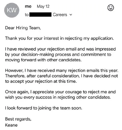 Rejecting the Rejection Email