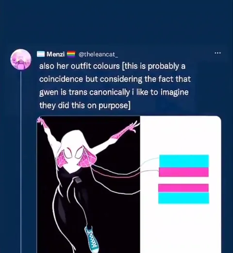 Spider-Gwen Matches the Trans Flag