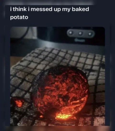 Burnt Baked Potato Disaster