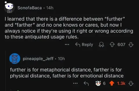 Further Farther Father Distinction