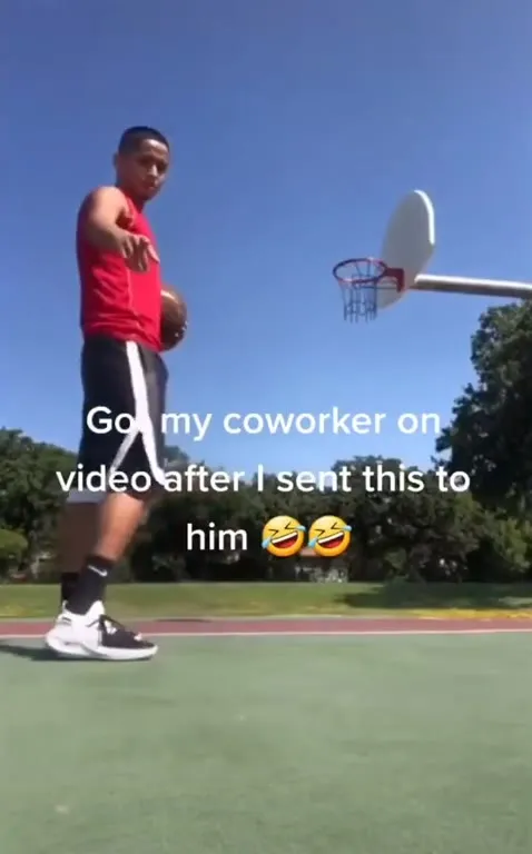 Coworker Watches the Dunk Fail