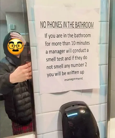 Bathroom Smell Test Notice