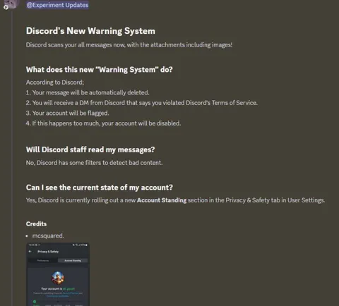 Discord's New Warning System