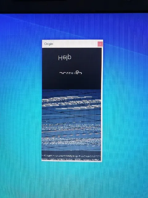 Glitched Origin Help Screen