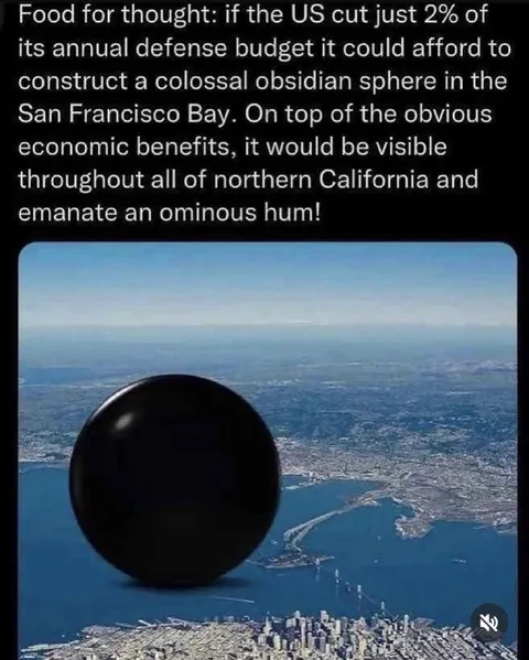 Colossal Obsidian Sphere in the Bay