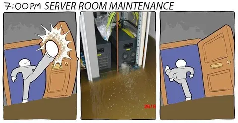 Server Room Maintenance Flood